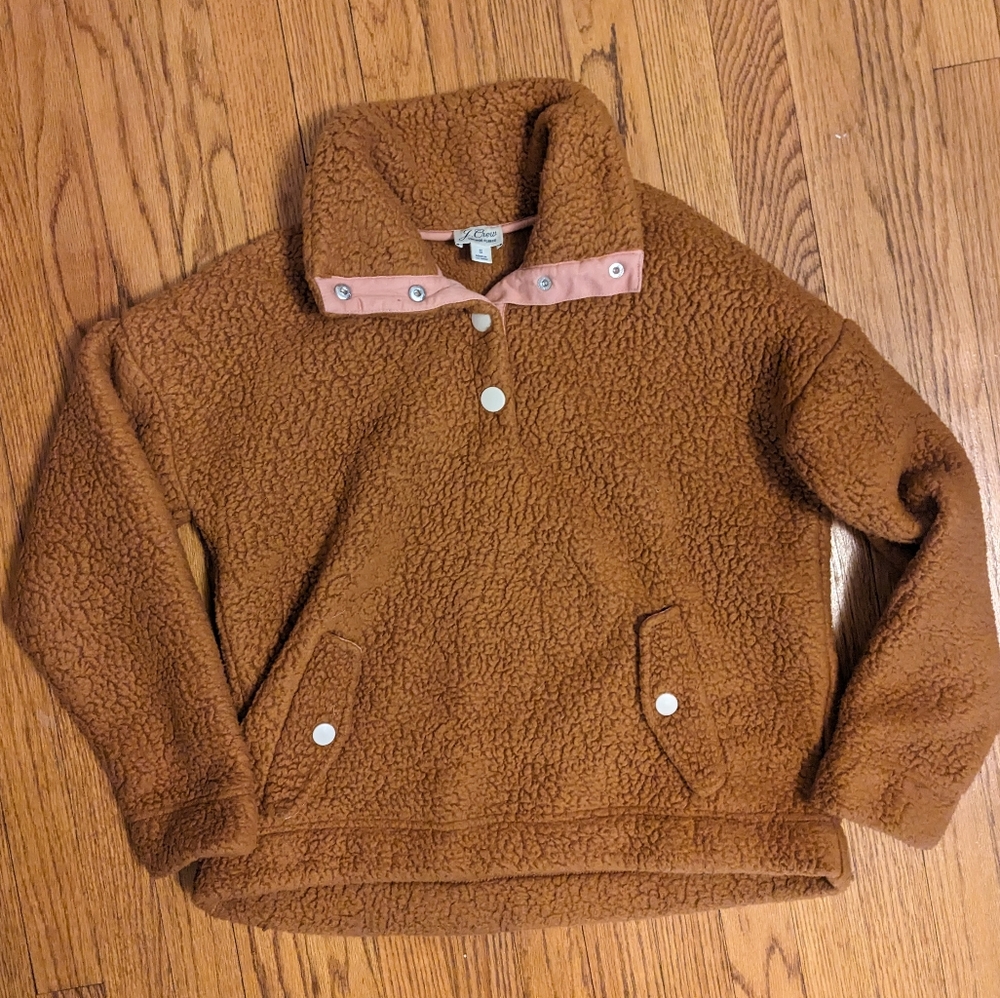 J Crew Orange/Brown Vintage Fleece Sweatshirt